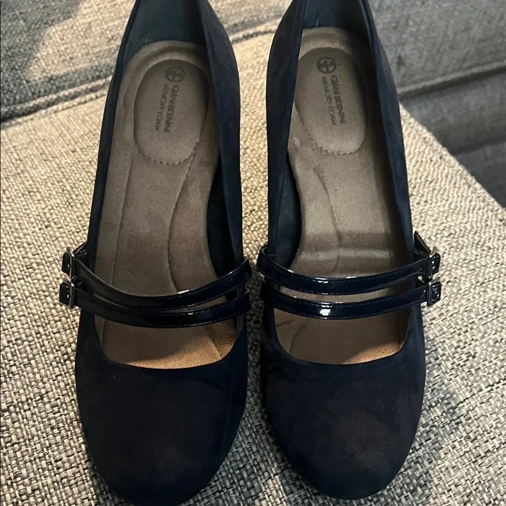 Giani Bernini Womens Vallariaa Faux Suede Mary Jane Navy